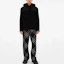 Shop Burberry FW23 黑色素色雙排釦連帽短大衣 80835361
