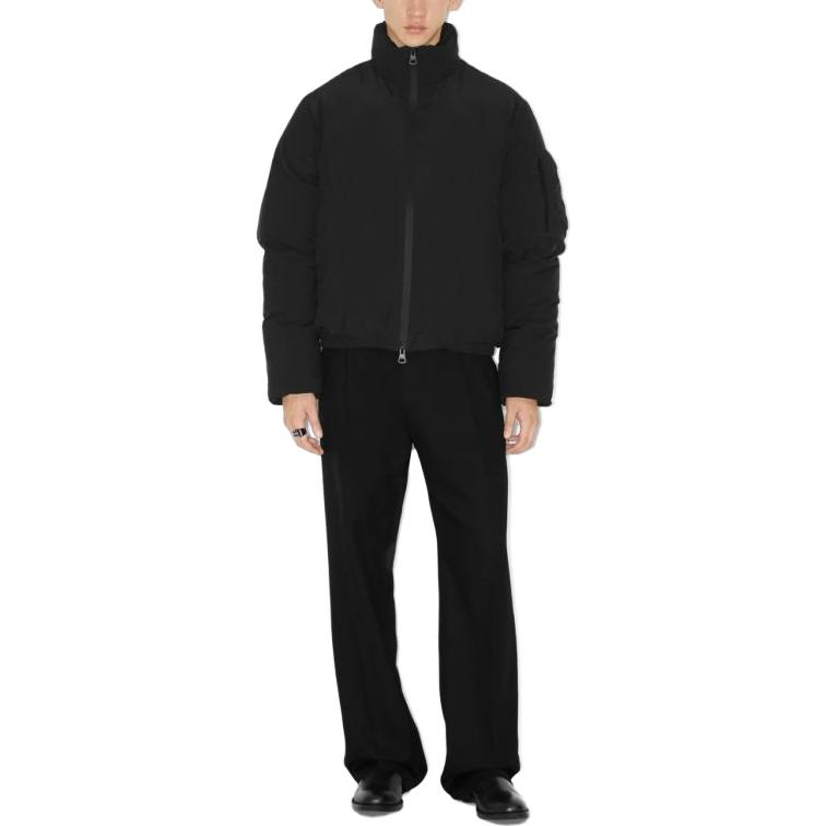 Burberry FW23  Black Solid Color Zip-Up High Collar Casual Jacket. 80713671 圖 3