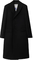 Burberry FW23 Black Solid Mid-Length Single-Breasted Coat 80771791 Burberry FW23 Black Solid Mid-Length Single-Breasted Coat 80771791