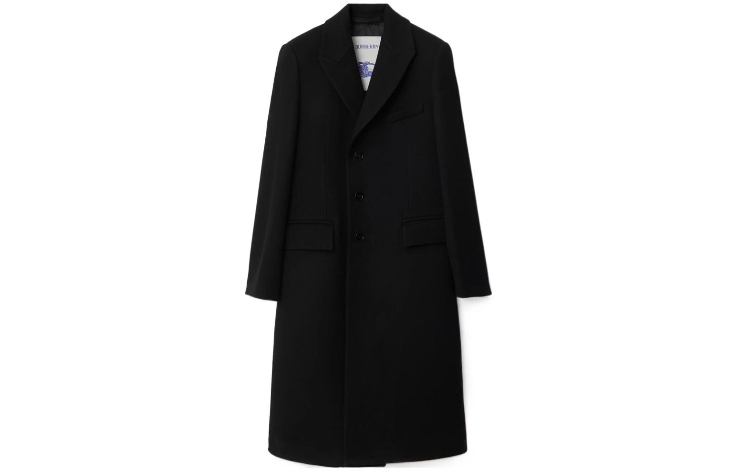 Burberry FW23  Black Solid Mid-Length Single-Breasted Coat 80771791 圖 2
