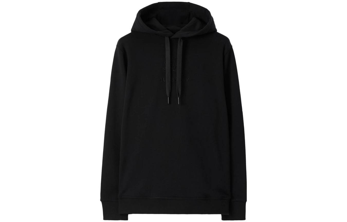 Burberry FW23  Black Solid Pullover Drawstring Long-Sleeve Sweatshirt 80727411