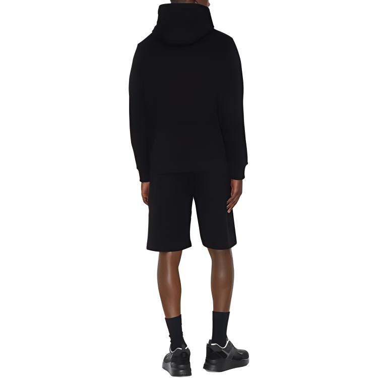 Shop Burberry FW23  Black Solid Pullover Drawstring Long-Sleeve Sweatshirt 80727411