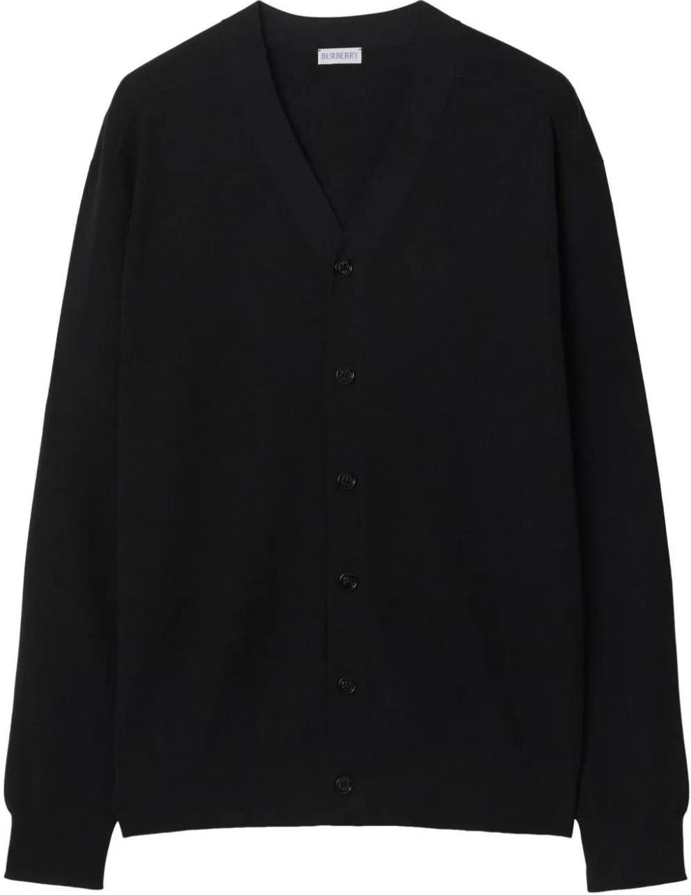 burberry-fw-23-black-solid-v-neck-button-up-knit-cardigan-sweater-80831781