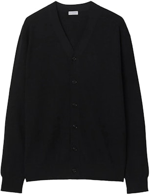 Burberry FW23 Hitam Cardigan Rajut V-Neck Kancing Depan. 80831781 Order Burberry FW23 Hitam Cardigan Rajut V-Neck Kancing Depan. 80831781