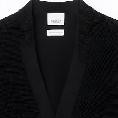 Burberry FW23 Kardigan Hitam V-Neck Berbutang Rajutan Button-Up 80721101 Details for Burberry FW23 Kardigan Hitam V-Neck Berbutang Rajutan Button-Up 80721101