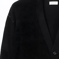 Sizing Burberry FW23 Black Solid V-Neck Button-Up Knitted Cardigan 80721101