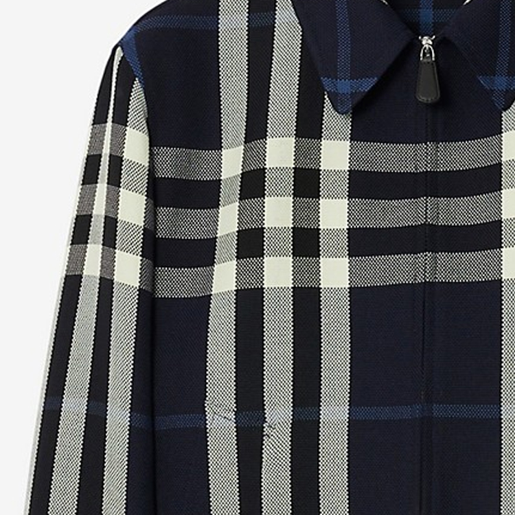 Burberry FW23  Blue Checkered Zip-Up Casual Jacket. 80706071 圖 3