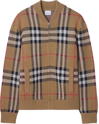 Burberry FW23 Brown Check Print Full-Zip Cardigan Sweater. 80911641 Buy Burberry FW23 Brown Check Print Full-Zip Cardigan Sweater. 80911641