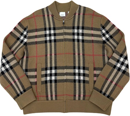 Burberry FW23 Brown Check Print Full-Zip Cardigan Sweater. 80911641 Order Burberry FW23 Brown Check Print Full-Zip Cardigan Sweater. 80911641