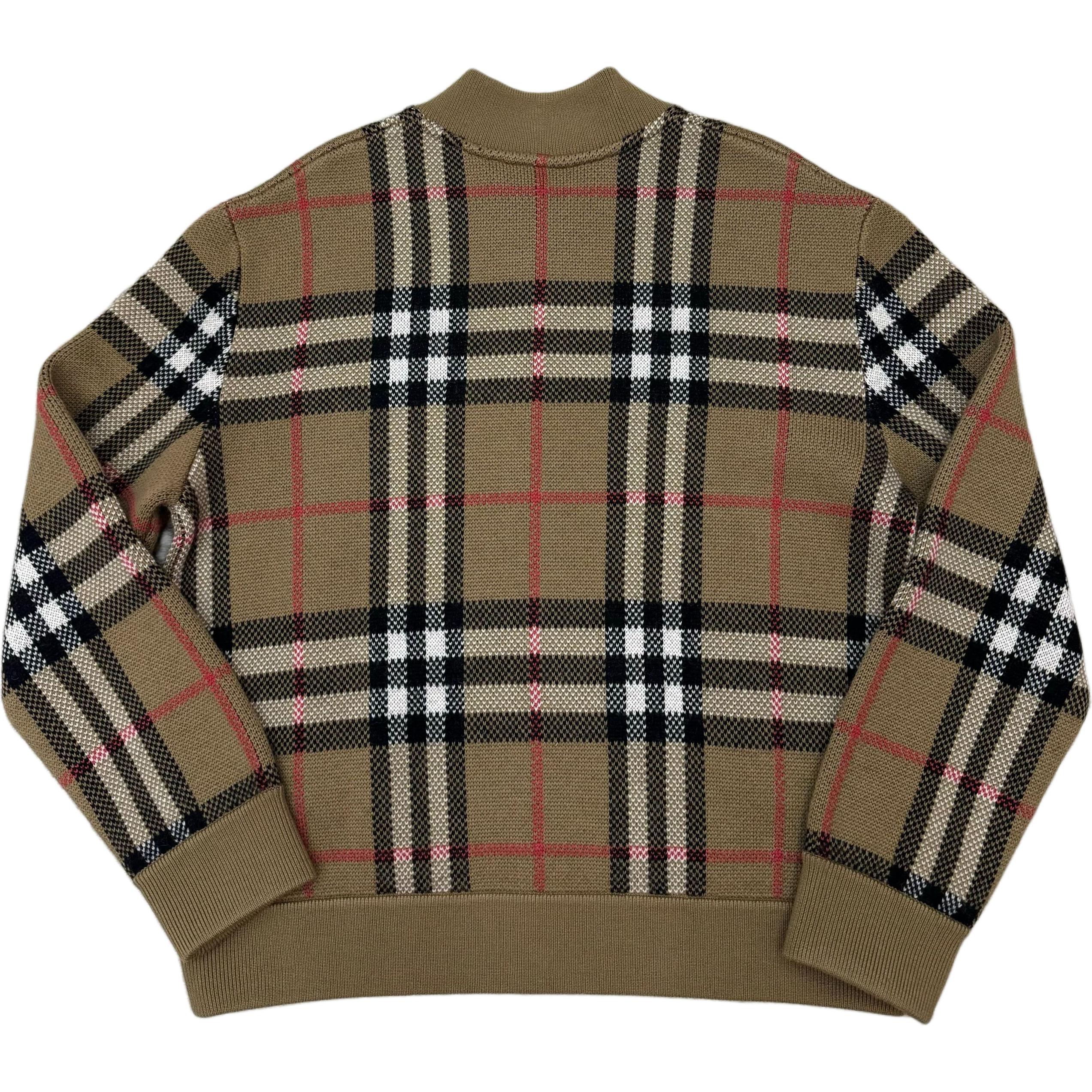 Lookbook Burberry FW23 棕色格紋拉鍊開衫針織毛衣. 80911641