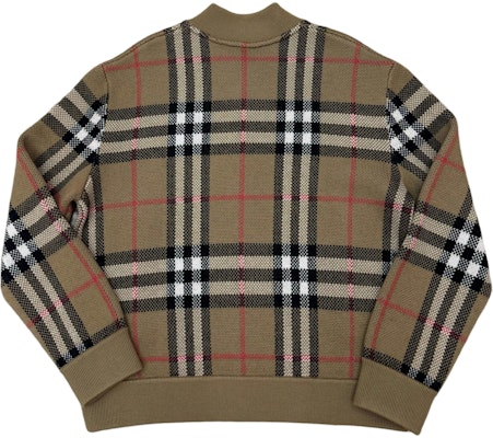 Burberry FW23 Brown Check Print Full-Zip Cardigan Sweater. 80911641 Lookbook Burberry FW23 Brown Check Print Full-Zip Cardigan Sweater. 80911641