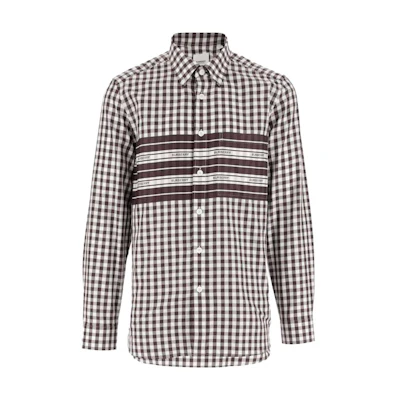 Burberry FW23 Brown Check Print Long Sleeve Casual Button-Up Shirt. 80708671