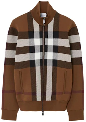 Burberry FW23 棕色格紋拉鍊休閒外套 80702981 Order Burberry FW23 棕色格紋拉鍊休閒外套 80702981