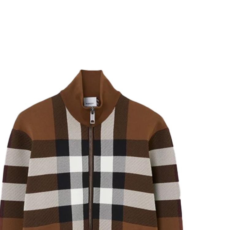 Burberry FW23  Brown Checkered Zip-Up Casual Jacket 80702981 圖 3
