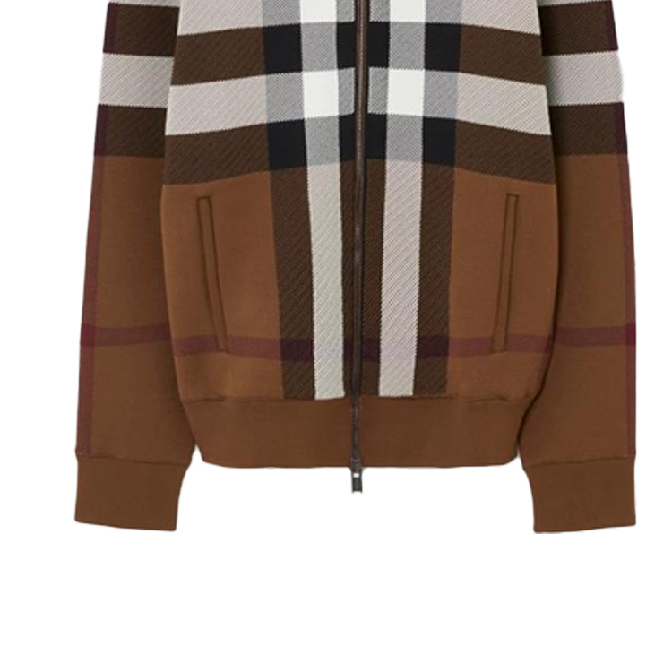 Burberry FW23  Brown Checkered Zip-Up Casual Jacket 80702981 圖 4