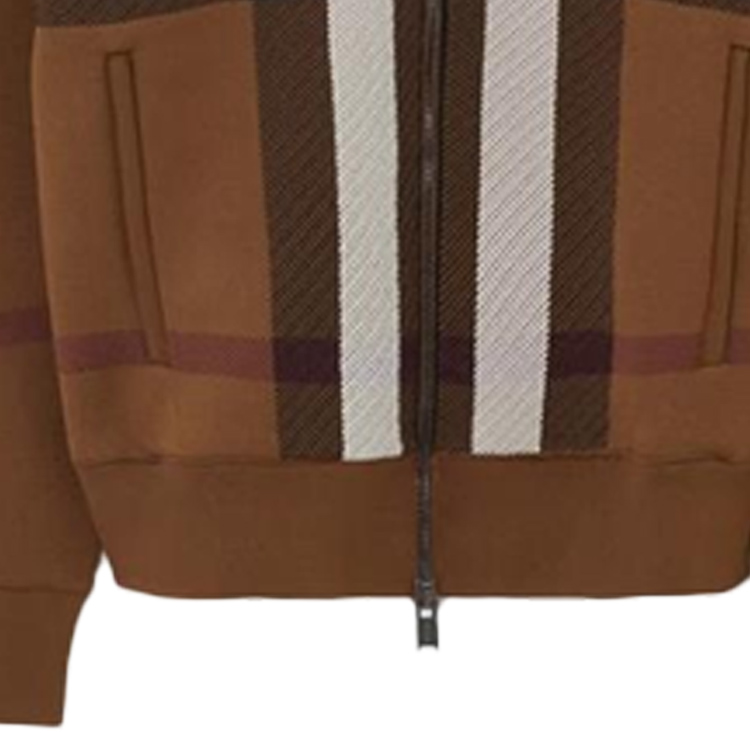 Burberry FW23  Brown Checkered Zip-Up Casual Jacket 80702981 圖 5