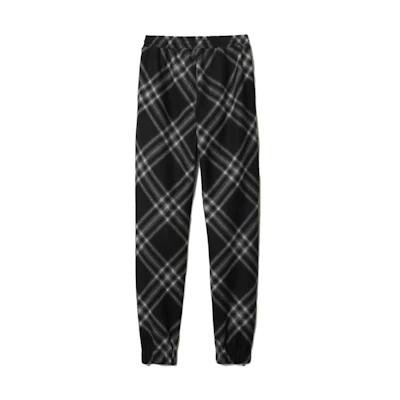 Burberry FW23 Check Wool Knit Drawstring Sweatpants Black 80824251