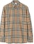 Buy Burberry FW23 經典格紋棉質長袖襯衫 米色 80705771