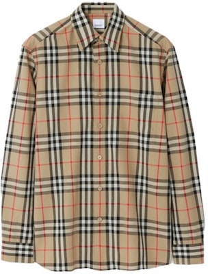 Burberry FW23 經典格紋棉質長袖襯衫 米色 80705771 Order Burberry FW23 經典格紋棉質長袖襯衫 米色 80705771