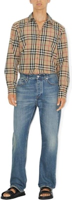 Burberry FW23 經典格紋棉質長袖襯衫 米色 80705771 Purchase Burberry FW23 經典格紋棉質長袖襯衫 米色 80705771