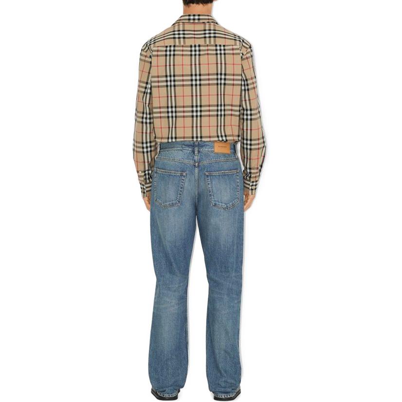 Details for Burberry FW23 Kemeja Lengan Panjang Kotak Klasik Beige 80705771