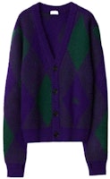 Burberry FW23 Diamond Pattern V-Neck Long Sleeve Knit Cardigan Royal Purple 80778301 Burberry FW23 Diamond Pattern V-Neck Long Sleeve Knit Cardigan Royal Purple 80778301