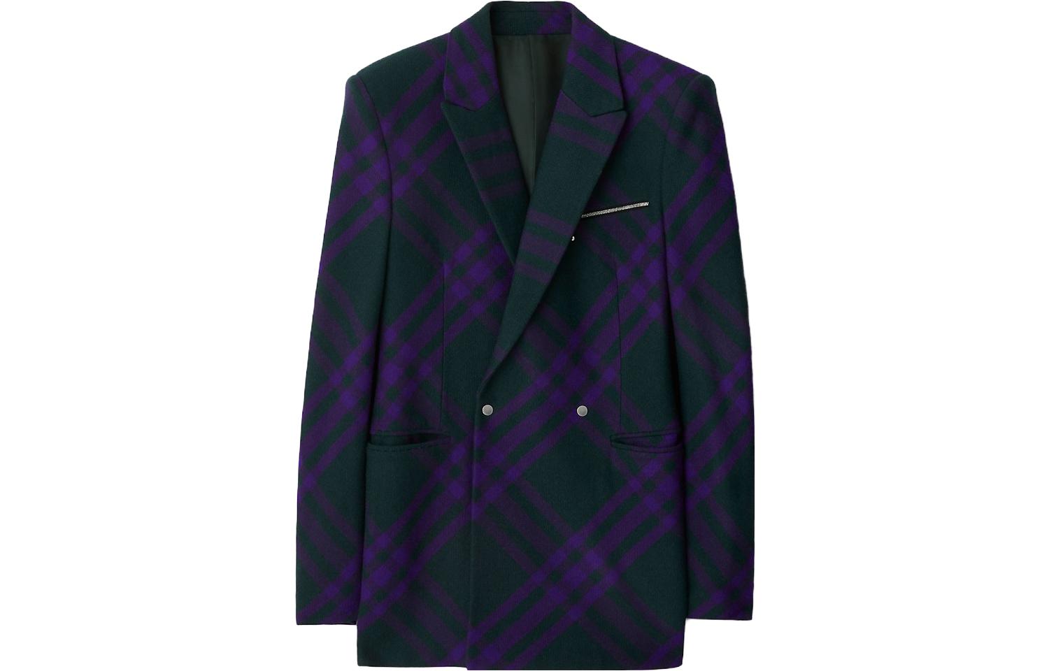 Burberry FW23  Double-Breasted Casual Blazer Purple 80776141