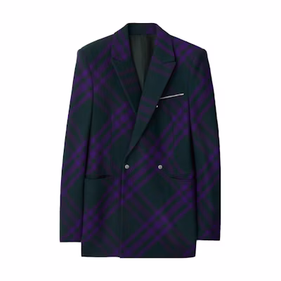 Burberry FW23 Double-Breasted Casual Blazer Purple 80776141