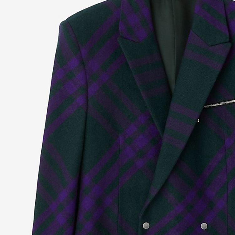Details for Burberry FW23  Double-Breasted Casual Blazer Purple 80776141