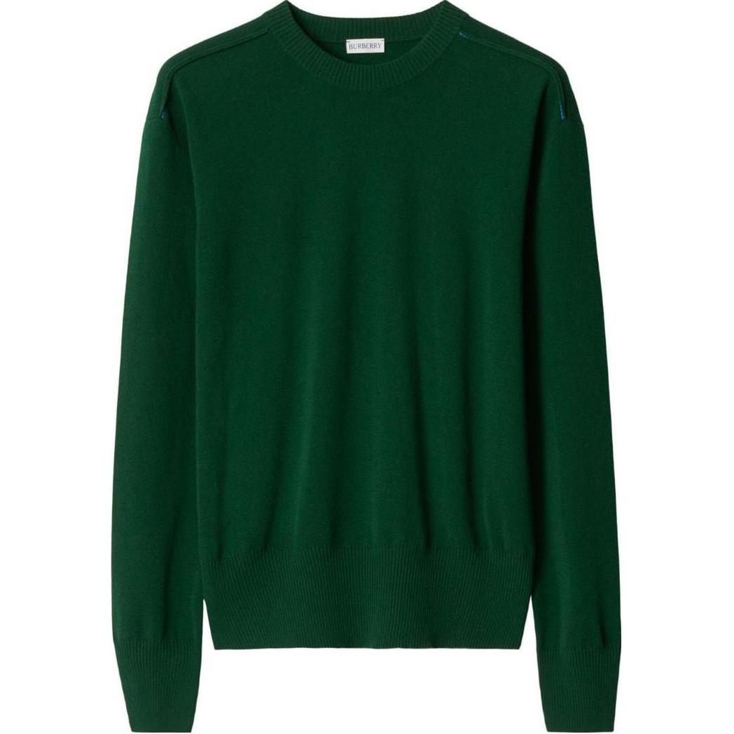 Burberry FW23  Green Solid Color Crewneck Pullover Sweater 80813831