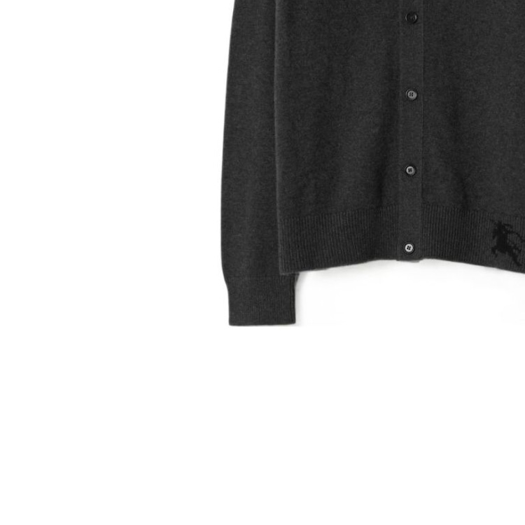 Sizing Burberry FW23 Cárdigan Suéter Gris de Punto Cuello V Manga Larga. 80811591
