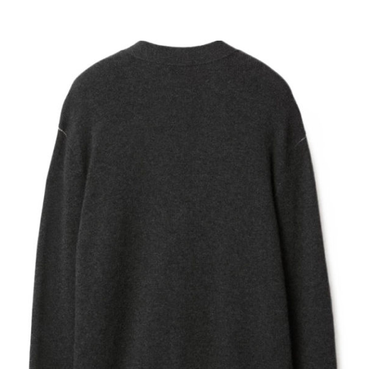 Cheap Burberry FW23 Cárdigan Suéter Gris de Punto Cuello V Manga Larga. 80811591