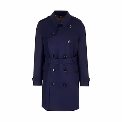 Burberry FW23 Navy Blue Double-Breasted Belted Trench Coat. 80793871