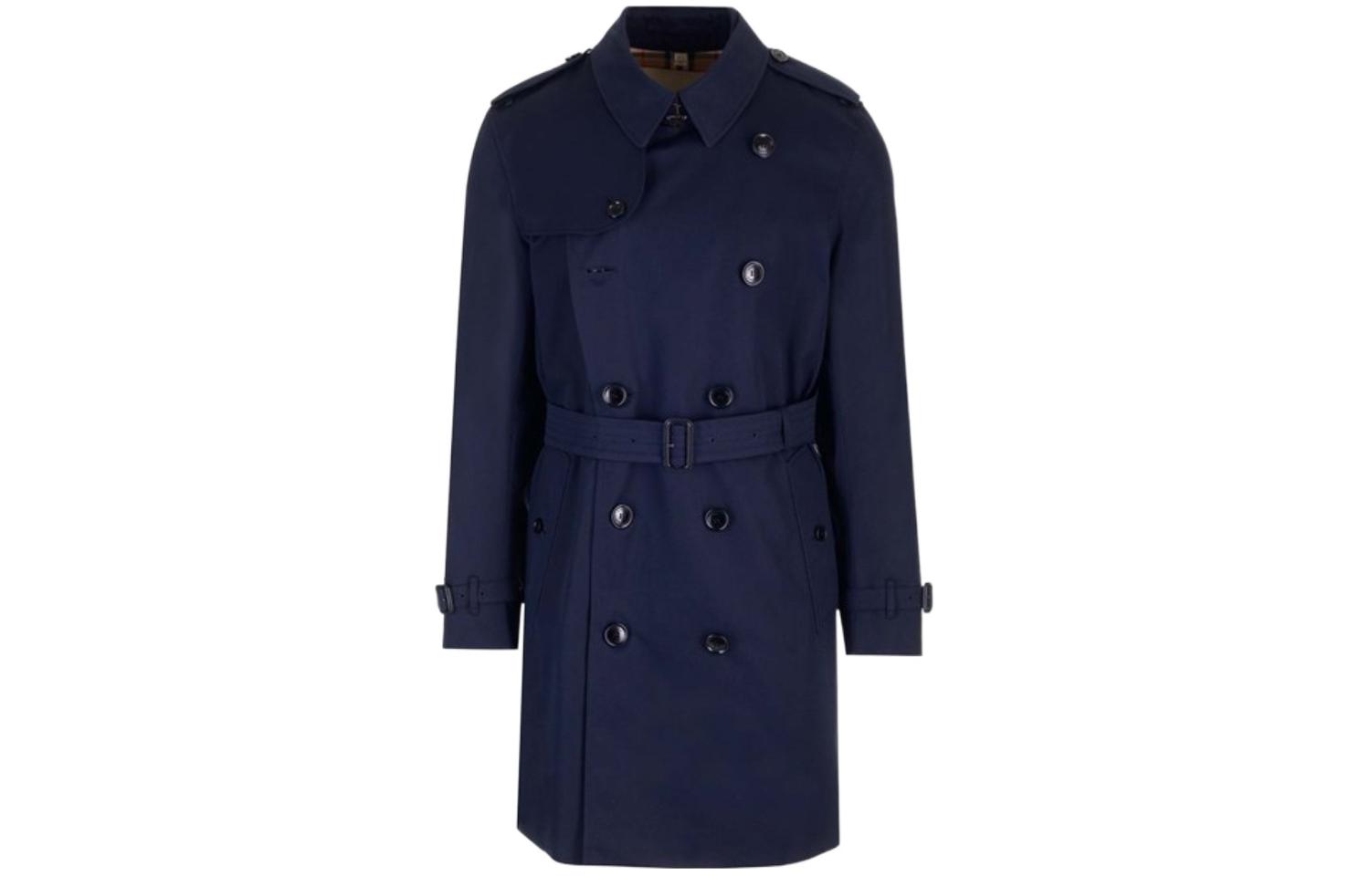 Burberry FW23  Navy Blue Double-Breasted Belted Trench Coat. 80793871 圖 2