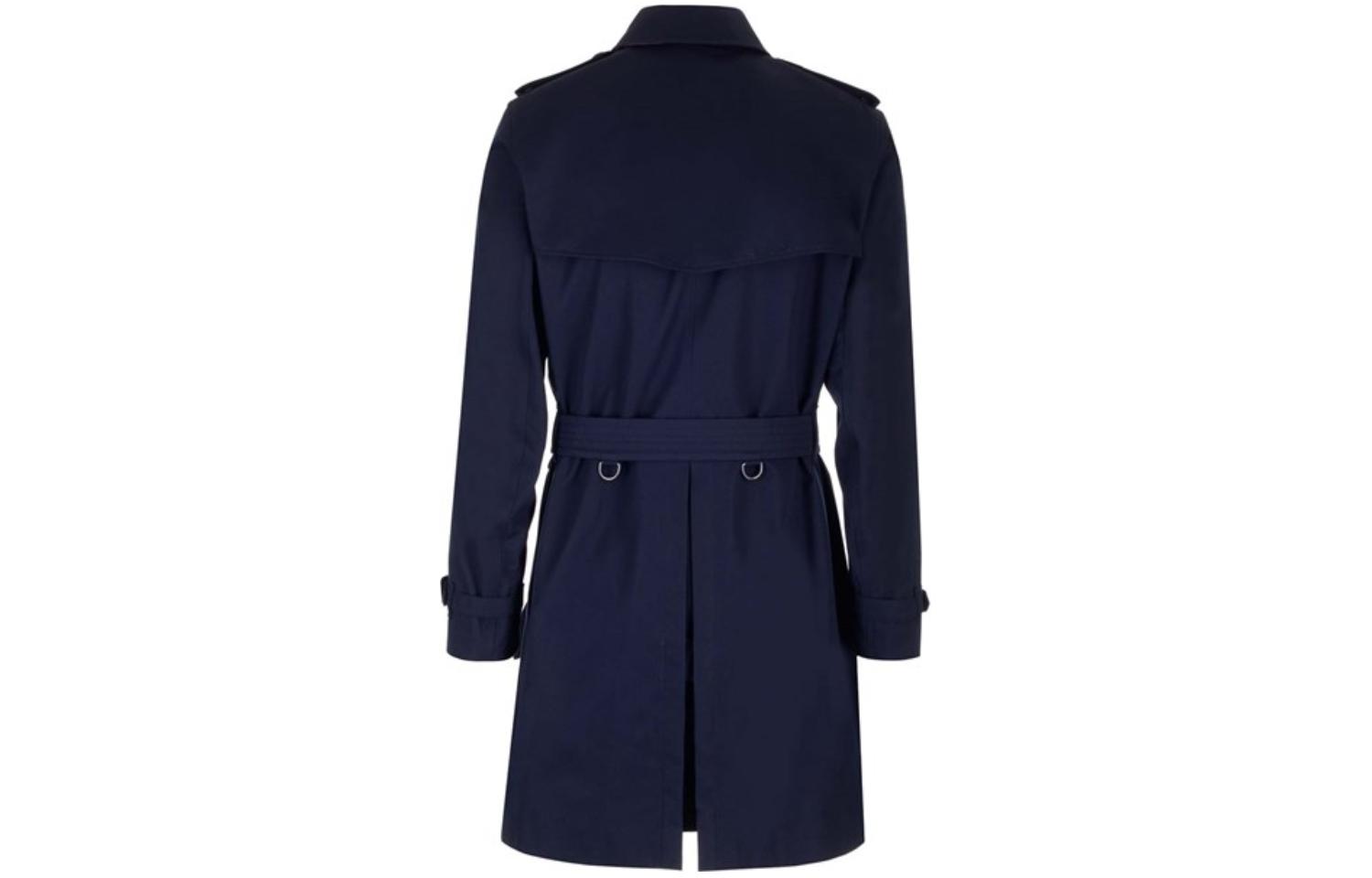 Burberry FW23  Navy Blue Double-Breasted Belted Trench Coat. 80793871 圖 3
