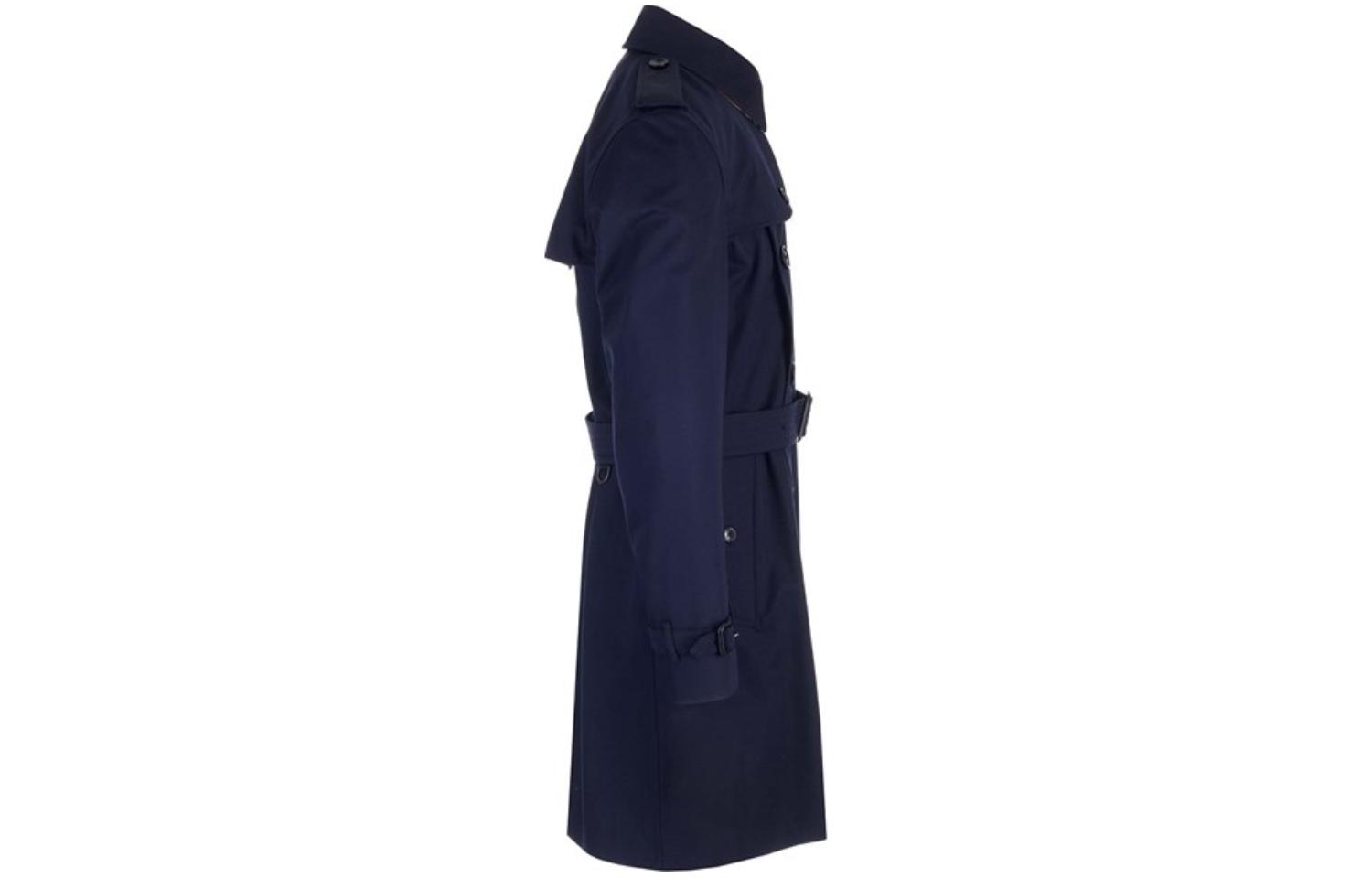 Burberry FW23  Navy Blue Double-Breasted Belted Trench Coat. 80793871 圖 4