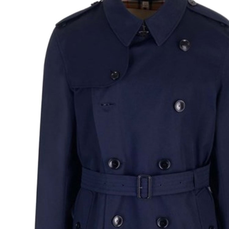 Burberry FW23  Navy Blue Double-Breasted Belted Trench Coat. 80793871 圖 5