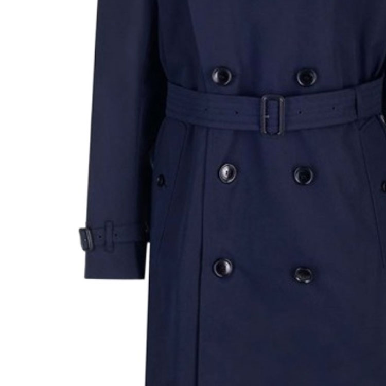Burberry FW23  Navy Blue Double-Breasted Belted Trench Coat. 80793871 圖 6