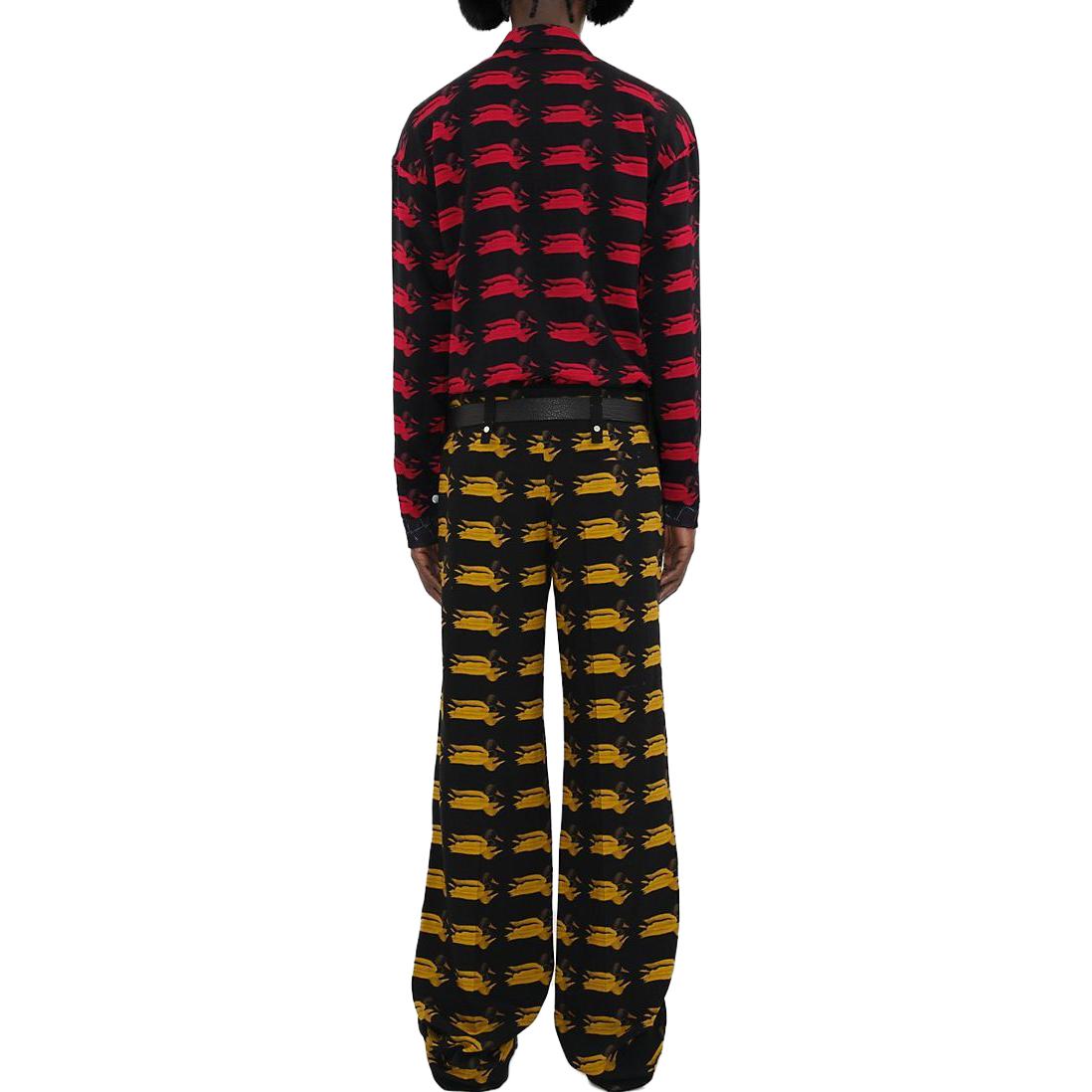 Shop Burberry FW23  Red Printed Long-Sleeve Casual Shirt 80778471