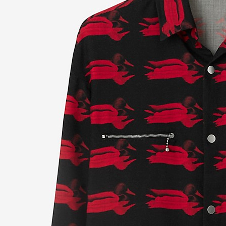 Details for Burberry FW23  Red Printed Long-Sleeve Casual Shirt 80778471