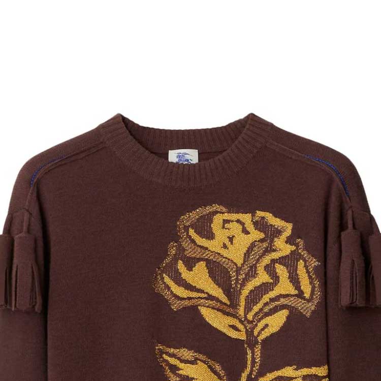 Lookbook Burberry 2023秋冬玫瑰毛衣巧克力棕色针织款 80758271