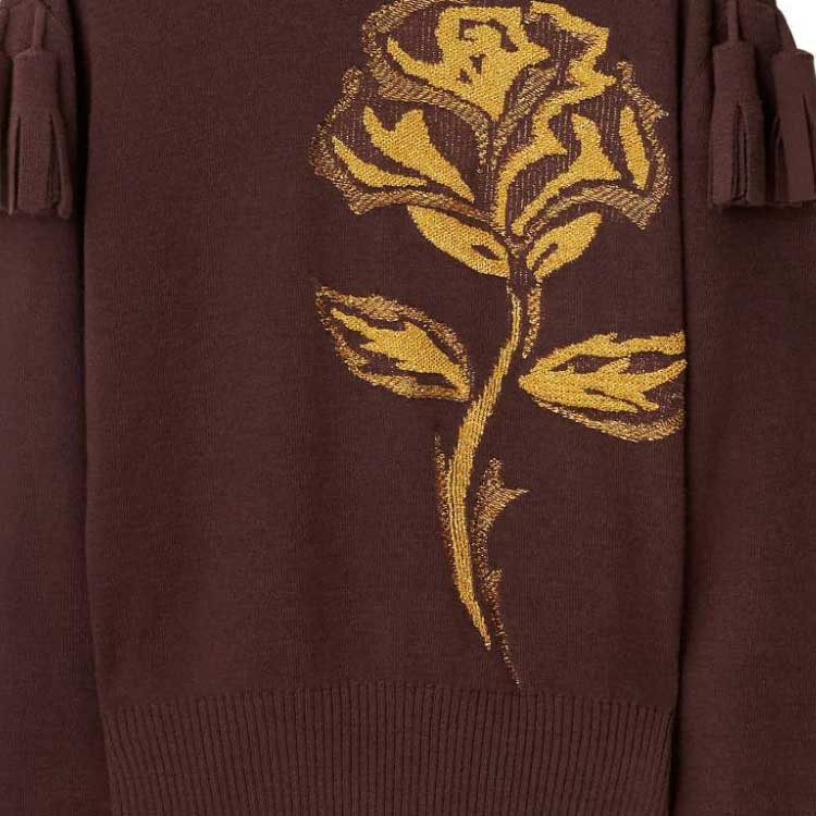 Purchase Burberry 2023秋冬玫瑰毛衣巧克力棕色针织款 80758271