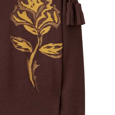 Burberry 2023秋冬玫瑰毛衣巧克力棕色针织款 80758271 Details for Burberry 2023秋冬玫瑰毛衣巧克力棕色针织款 80758271