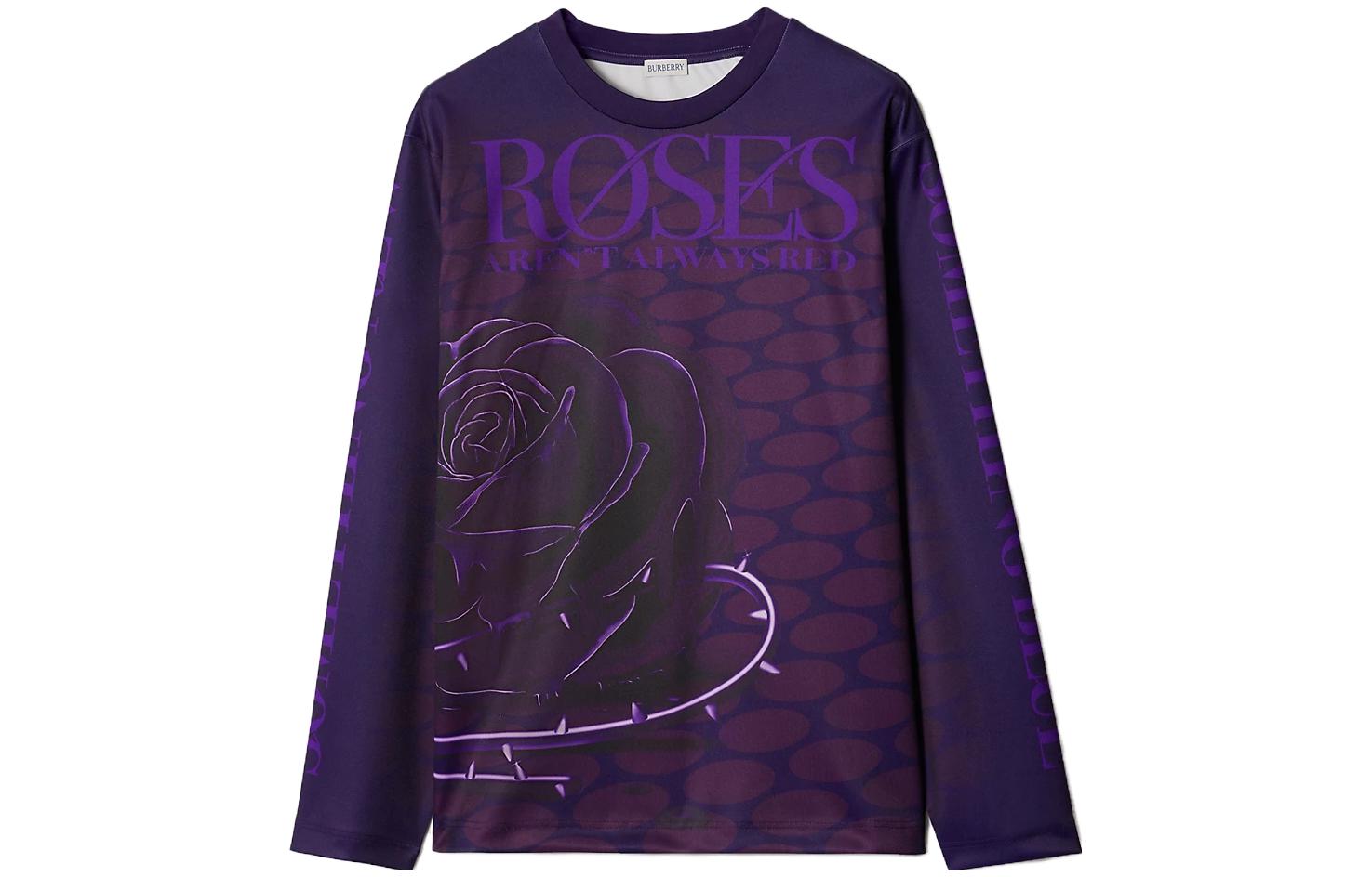 Order Burberry FW23 玫瑰標誌印花紫色蝴蝶結衛衣 80773321