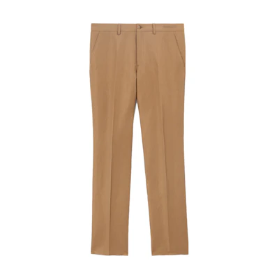 Burberry FW23 Slim Fit Solid Buttoned Suit Pants Beige 80705491