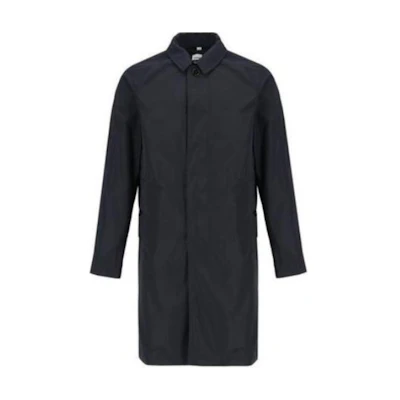 Burberry FW23 Solid-Colored Mid-Length Trench Coat in Navy Blue. 80678541