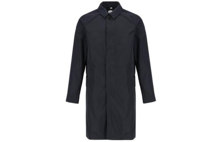 Order 博柏利 FW23 海军蓝纯色中长款风衣 80678541