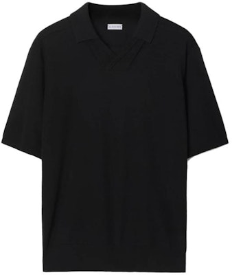 バーバリー FW23 ソリッドブラック ニット 半袖ポロシャツ. 80831801 Order バーバリー FW23 ソリッドブラック ニット 半袖ポロシャツ. 80831801