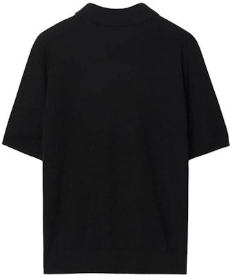バーバリー FW23 ソリッドブラック ニット 半袖ポロシャツ. 80831801 Lookbook バーバリー FW23 ソリッドブラック ニット 半袖ポロシャツ. 80831801