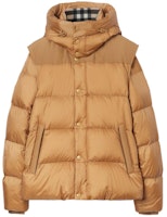 Burberry FW23 Solid Color Detachable Hooded Down Jacket Beige 80839721 Burberry FW23 Solid Color Detachable Hooded Down Jacket Beige 80839721
